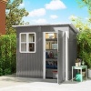 Afbeelding van Outsunny Tuinhuis van staal 211L x 133B x 190H cm - Donkergrijs