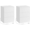 Afbeelding van VASAGLE Nachtkastje set van 2 met 3 laden, 2 AC-stopcontacten en 2 USB-poorten, modern wit