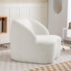 Afbeelding van HOMCOM Fauteuil, loungestoel met gebogen design, crèmewit, geen montage nodig