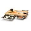 Afbeelding van Continenta Gummibaum Snijplank met 3 RVS lades - 50 x 32 cm