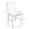 Afbeelding van HOMCOM Set van 2 Eetkamerstoelen, Witte Keukenstoelen van Grenenhout, 41 x 46,5 x 85,5 cm