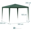Afbeelding van Paviljoen 3x3 m van kunststof in groen