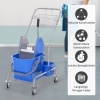 Afbeelding van HOMCOM Schoonmaakwagen van kunststof en metaal - 72L x 49,5B x 95H cm - Blauw