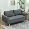 Afbeelding van HOMCOM 2-zitsbank van polyester en schuim - 145L x 75B x 78H cm - Donkergrijs