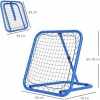 Afbeelding van HOMCOM Voetbal Rebounder - PE, Metaal - 78L x 84B x 65-78H cm - Blauw