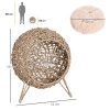 Afbeelding van PawHut kattenhuis met kussen, verhoogde poten, PVC-rotan, Ø 52 x 58 cm