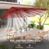 Afbeelding van Outsunny Dubbelzijdige Parasol - Polyester, Metaal - Wijnrood 150L x 295B x 170-214H cm