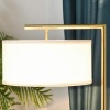 Afbeelding van HOMCOM vloerlamp E27 fitting voor woonkamer, slaapkamer of kantoor, metaal en linnen, goud/wit 153 c