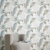 Afbeelding van Erismann Vliesbehang Elle Tropische Bladeren Wit Groen Beige Glans 10332-07