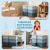 Afbeelding van HOMCOM - Speelgoedkast met afgeronde randen - 6 lades - Blauw