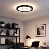 Afbeelding van BRILONER - LED Plafondlamp met backlight decoratie 12W 4000K Ø 19cm wit-zwart kunststof