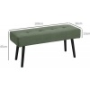 Afbeelding van HOMCOM Voetenbank van Polyester en Staal - Groen 100x36x45 cm
