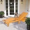 Afbeelding van Outsunny opklapbare tuinligstoel - Acaciahout - 165L x 69B x 85H cm - Teak