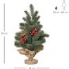 Afbeelding van HOMCOM Kerstboom PE, Cement, Jute Ø28 x 50H cm Groen