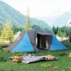 Afbeelding van Outsunny Tunneltent, campingtent voor 4 personen met 2 slaapkamers, blauw