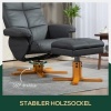 Afbeelding van HOMCOM Relaxfauteuil met Ottoman Hout en Kunstleer Donkergrijs 80x86x99 cm