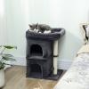 Afbeelding van PawHut Kattenboom Donkergrijs 45x40x66 cm van Spaanplaat en Polyester