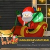 Afbeelding van HOMCOM Opblaasbare Kerstman op Slee 240x57x112 cm Rood en Geel