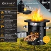 Afbeelding van KESSER® Raket Stove / Camping Kachel / Wood Stove Incl. Gietijzeren Grillpan met Draagtas, Dutch Ove