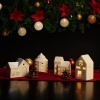 Afbeelding van Witte waxinelichthouder huisje voor 1 theelichtje - 9,5 x 7,5 x 6 cm - Tafeldecoratie