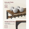 Afbeelding van Wandkapstok met plank en 10 afneembare haken - Vintage Bruin/Zwart