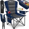 Afbeelding van TRESKO® Opvouwbare Campingstoel tot 150 kg | Klapstoel met Armleuningen & Bekerhouder