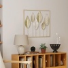 Afbeelding van HOMCOM Luxe Wanddecoratie Metalen Muursculptuur met Uniek Bladdesign voor Woonkamer en Slaapkamer