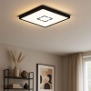 Afbeelding van Briloner Leuchten FREE - LED plafondlamp met achtergrondverlichting - 18 W - vierkant - wit-zwart