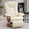 Afbeelding van HOMCOM Relaxstoel Kunstleer, Houtcomposiet - 78L x 88B x 103H cm - Crèmewit