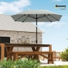 Afbeelding van Outsunny Parasol Ø233 cm, met knikfunctie, windvast, voor strand, balkon en tuin, donkergrijs
