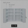Afbeelding van Afsluitbare medicijnkast - 11 vakken - staal - 53,5 x 53 x 19 cm - 2 deuren - wit-rood