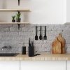 Afbeelding van Leeg messenblok met borstels - zonder messen - voor 8 messen - 18 x 11 cm - zwart