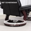 Afbeelding van HOMCOM Relaxfauteuil met Hocker - Kunstleer - 86L x 83B x 107H cm - Zwart
