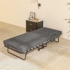 Afbeelding van HOMCOM Opklapbed van polyester en staal - 190L x 80B x 42H cm - Donkergrijs
