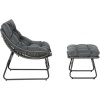 Afbeelding van Outsunny - Rattan Stoel Set - Metaal - PE Rattan - Grijs