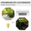 Afbeelding van Outsunny solar tuinlantaarn met 3 lampen, LED 120 lumen, IP44, RVS zwart, 51,5 x 47 x 182,5 cm