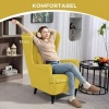 Afbeelding van HOMCOM Accentstoel met ottoman - Geel polyester en schuim - 83L x 75B x 104H cm