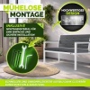 Afbeelding van tillvex® Weerbestendige Tuinbank 2-3 Zits met Hoes & Kussens - Houtlook, tot 300kg Belastbaar