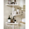 Afbeelding van Songmics Uitschuifbaar Hoekrek, Wit, Voor Douche en Handdoeken, 85-305 cm