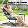 Afbeelding van Outsunny Tuinstoel met Kussen, Ademend Slingmateriaal, Stalen Frame, Donkergroen