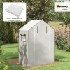 Afbeelding van Outsunny Vervangingszeil voor broeikas, 140 x 73 x 190 cm, met raam en deur, UV-bescherming, wit