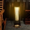 Afbeelding van Outsunny Rieten Lamp PE, staal, kunststof 21,5L x 21,5B x 61H cm Bruin