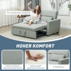 Afbeelding van HOMCOM 2-zits Sofa Bed met Slaapfunctie en Verstelbare Rugleuning, Lichtgrijs