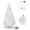 Afbeelding van COSTWAY 240 cm Kunstkerstboom - Witte Dennen met Metalen Standaard, Opvouwbaar voor Kerstdecoratie