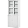 Afbeelding van HOMCOM Boekenrek MDF, Gehard Glas - 76L x 40B x 178,5H cm - Wit