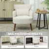 Afbeelding van HOMCOM Fauteuil met rugleuning en afgeronde armleuningen, crèmewit, voor woonkamer en slaapkamer
