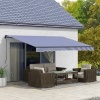 Afbeelding van Outsunny Zonnescherm met handbediening en bevestigingsmateriaal voor diverse oppervlakken