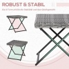 Afbeelding van Outsunny Bijzettafel van staal en polyrattan - 40x40x40 cm - Grijs
