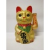 Afbeelding van Maneki Neko - Zwaaiende Gelukskat - 17 x 16 x 26 cm - Gouden Chinese Geluksbrenger
