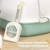 Afbeelding van PawHut Kattenbak met deksel en zeef voor kleine katten, groen kunststof, indoor